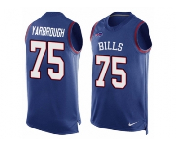 Men Nike Buffalo Bills #75 Eddie Yarbrough Limited Royal Blue Player Name & Number Tank Top NFL Jersey