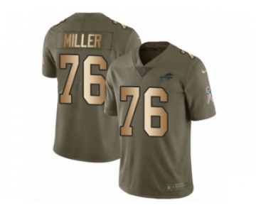 Men Nike Buffalo Bills #76 John Miller Limited Olive Gold 2017 Salute to Service NFL Jersey