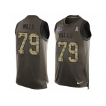 Men Nike Buffalo Bills #79 Jordan Mills Limited Green Salute to Service Tank Top NFL Jersey