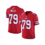 Men Nike Buffalo Bills #79 Jordan Mills Limited Red Rush Vapor Untouchable NFL Jersey