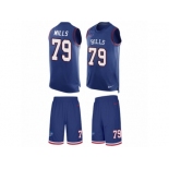 Men Nike Buffalo Bills #79 Jordan Mills Limited Royal Blue Tank Top Suit NFL Jersey