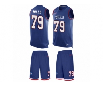 Men Nike Buffalo Bills #79 Jordan Mills Limited Royal Blue Tank Top Suit NFL Jersey