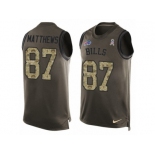 Men Nike Buffalo Bills #87 Jordan Matthews Limited Green Salute to Service Tank Top NFL Jersey