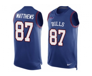 Men Nike Buffalo Bills #87 Jordan Matthews Limited Royal Blue Player Name & Number Tank Top NFL Jersey