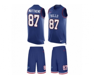 Men Nike Buffalo Bills #87 Jordan Matthews Limited Royal Blue Tank Top Suit NFL Jersey