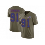 Men Nike Buffalo Bills #91 Cedric Thornton Limited Olive 2017 Salute to Service NFL Jersey