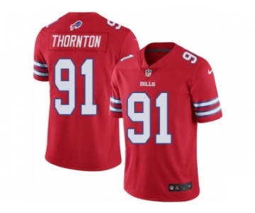 Men Nike Buffalo Bills #91 Cedric Thornton Limited Red Rush Vapor Untouchable NFL Jersey