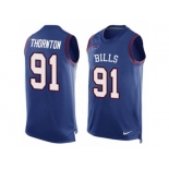 Men Nike Buffalo Bills #91 Cedric Thornton Limited Royal Blue Player Name & Number Tank Top NFL Jersey