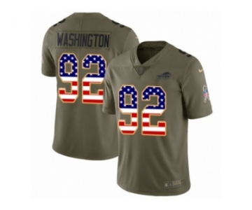 Men Nike Buffalo Bills #92 Adolphus Washington Limited Olive USA Flag 2017 Salute to Service NFL Jersey