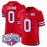 Men's Buffalo Bills #0 Keon Coleman Red F.U.S.E. 2024 AFC East Division Champions Vapor Limited Stitched Football Jersey