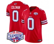 Men's Buffalo Bills #0 Keon Coleman Red F.U.S.E. 2024 AFC East Division Champions Vapor Limited Stitched Football Jersey