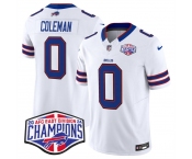 Men's Buffalo Bills #0 Keon Coleman White F.U.S.E. 2024 AFC East Division Champions Vapor Limited Stitched Football Jersey