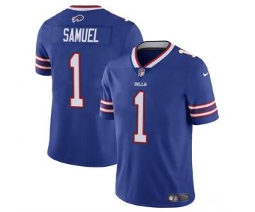 Men's Buffalo Bills #1 Curtis Samuel Blue Vapor Untouchable Limited Football Stitched Jersey