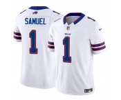 Men's Buffalo Bills #1 Curtis Samuel White 2023 F.U.S.E. Vapor Untouchable Limited Football Stitched Jersey