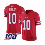 Men's Buffalo Bills #10 Cole Beasley Limited Red Rush Vapor Untouchable 100th Season Football Jersey