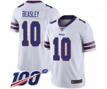 Men's Buffalo Bills #10 Cole Beasley White Vapor Untouchable Limited Player 100th Season Football Jersey