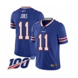 Men's Buffalo Bills #11 Zay Jones Royal Blue Team Color Vapor Untouchable Limited Player 100th Season Football Jersey