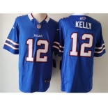 Men's Buffalo Bills #12 Jim Kelly Blue 2023 F.U.S.E. Vapor Untouchable Limited Football Stitched Jersey