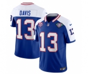 Men's Buffalo Bills #13 Gabe Davis Blue White 2023 F.U.S.E. 75th Anniversary Throwback Vapor Untouchable Limited Football Stitched Jersey