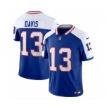 Men's Buffalo Bills #13 Gabe Davis Blue White 2023 F.U.S.E. Throwback Vapor Untouchable Limited Football Stitched Jersey