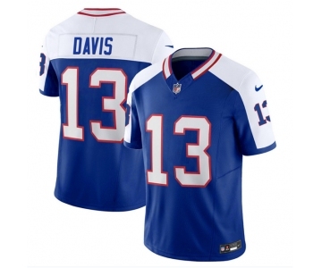 Men's Buffalo Bills #13 Gabe Davis Blue White 2023 F.U.S.E. Throwback Vapor Untouchable Limited Football Stitched Jersey