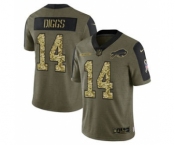 Men's Buffalo Bills #14 Stefon Diggs 2021 Olive Camo Salute To Service Limited Stitched Football Jersey