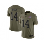 Men's Buffalo Bills #14 Stefon Diggs 2022 Olive Salute To Service Limited Stitched Jersey