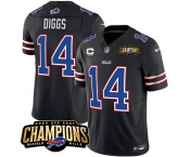 Men's Buffalo Bills #14 Stefon Diggs Black 2023 F.U.S.E. AFC East Champions With 4-star C Ptach Football Stitched Jersey