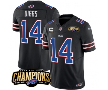 Men's Buffalo Bills #14 Stefon Diggs Black 2023 F.U.S.E. AFC East Champions With 4-star C Ptach Football Stitched Jersey