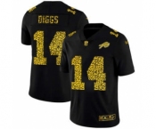 Men's Buffalo Bills #14 Stefon Diggs Black Leopard Print Fashion Vapor Limited Football Jersey