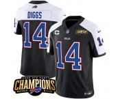 Men's Buffalo Bills #14 Stefon Diggs Black White 2023 F.U.S.E. AFC East Champions With 4-star C Ptach Football Stitched Jersey