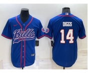 Men's Buffalo Bills #14 Stefon Diggs Blue Stitched Cool Base Nike Baseball Jersey