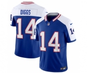 Men's Buffalo Bills #14 Stefon Diggs Blue White 2023 F.U.S.E. Throwback Vapor Untouchable Limited Football Stitched Jersey