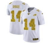 Men's Buffalo Bills #14 Stefon Diggs Flocked Leopard Print Vapor Limited Football Jersey White