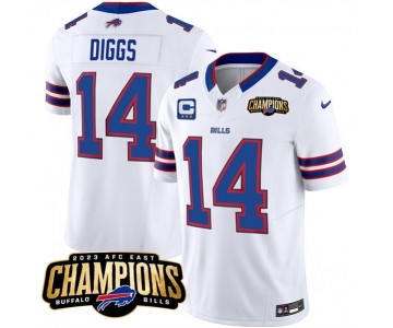 Men's Buffalo Bills #14 Stefon Diggs White 2023 F.U.S.E. AFC East Champions With 3-star C Ptach Football Stitched Jersey