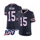 Men's Buffalo Bills #15 John Brown Limited Navy Blue Inverted Legend 100th Season Football Jersey