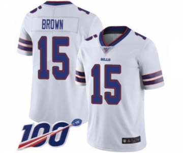 Men's Buffalo Bills #15 John Brown White Vapor Untouchable Limited Player 100th Season Football Jersey