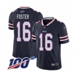 Men's Buffalo Bills #16 Robert Foster Limited Navy Blue Inverted Legend 100th Season Football Jersey