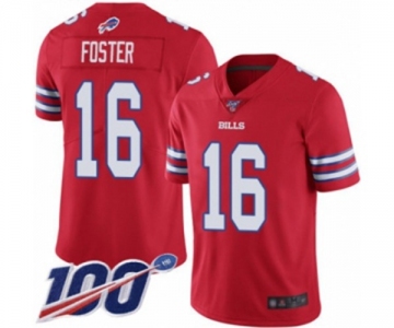 Men's Buffalo Bills #16 Robert Foster Limited Red Rush Vapor Untouchable 100th Season Football Jersey