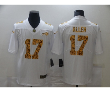 Men's Buffalo Bills #17 Josh Allen 2020 White Leopard Print Fashion Limited Football Stitched Jersey