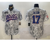 Men's Buffalo Bills #17 Josh Allen 2024 Arctic Camo Salute To Service Stitched Baseball Jersey