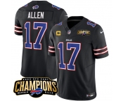 Men's Buffalo Bills #17 Josh Allen Black 2023 F.U.S.E. AFC East Champions With 4-star C Ptach Football Stitched Jersey