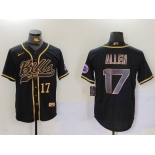 Men's Buffalo Bills #17 Josh Allen Black Cool Base Stitched Baseball Jersey