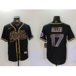 Men's Buffalo Bills #17 Josh Allen Black Cool Base Stitched Baseball Jerseys