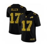 Men's Buffalo Bills #17 Josh Allen Black Leopard Print Fashion Vapor Limited Football Jersey