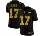 Men's Buffalo Bills #17 Josh Allen Black Leopard Print Fashion Vapor Limited Football Jersey