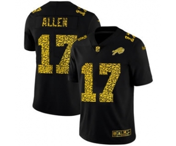 Men's Buffalo Bills #17 Josh Allen Black Leopard Print Fashion Vapor Limited Football Jersey