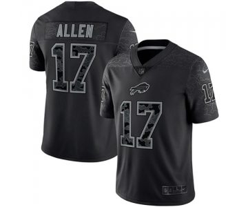 Men's Buffalo Bills #17 Josh Allen Black Reflective Limited Stitched Football Jersey