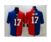 Men's Buffalo Bills #17 Josh Allen Blue-Red Nike Split Fashion Football Limited Jersey