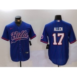 Men's Buffalo Bills #17 Josh Allen Blue Team Cool Base Stitched Baseball Jersey1